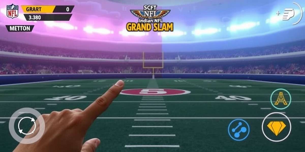 Indian NFL Grand Slam gameplay interface showing intuitive touch controls